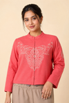Natural Dyed Hand Embroidered Rani Pink Womens Jacket