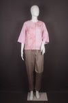 Women's Baby Pink Hand Embroidered Cotton Shirt