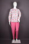 Women's Handblock Printed Floral Mandarin Collar Cotton Shirt