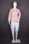 Women's Handblock Printed Pink and White Floral Mandarin Collar Cotton Shirt