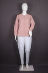 Women's Thulian Pink Cotton Shirt with Self Striped and Stand Collar