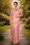 Pink Cotton Cholfi Cut Work with Sona Rupa Matching Banarasi Saree