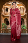 Maroon Sona Rupa Cut Work Banarasi Saree