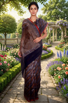 Indigo Black Sona Rupa Aadiya Cut Work Banarasi Saree
