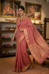 Earthy Red Koniya Bel Buti Banarasi Saree