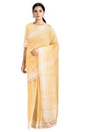 Yellow Dobby Saree with White Border
