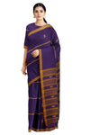 Purple Dobby Saree with Yellow Border and Butis