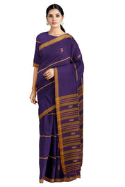 Purple Dobby Saree with Yellow Border and Butis