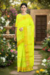 Green Dobby Saree with Golden Zari Border