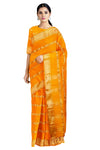 Orange Dobby Saree with Golden Zari Stripes and Border