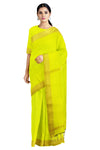 Green Dobby Saree with Golden Zari Border