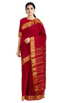 Maroon Dobby Saree with Golden Zari Border
