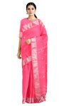 Magenta Dobby Saree with Butis and Silvar Zari Border