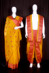 Yellow Dobby Couple Set with Red and Golden Zari Border and Butis