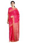 Magenta Dobby Mercerised Saree with Buti and Goldan Zari Border