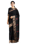 Black Dobby Saree with Butis and Goldan Zari Border