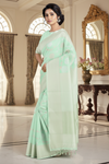 Green, Golden and Silver Zari Jacquard Saree
