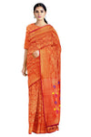 Red and Golden Zari Jacquard Saree with Cardinal Red Border