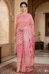 Magenta and Golden Zari Jacquard Saree