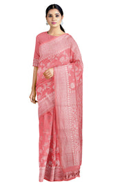 Light Pink with Silver Zari Jacquard Saree