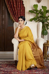 Yellow and Golden Zari Jacquard Saree