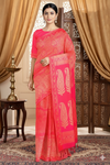 Red and Golden Zari Jacquard Saree