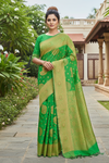 Green and Golden Zari Jacquard Saree