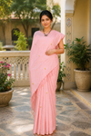 Pink Hand Embroidered Kantha Saree
