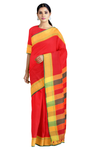 Red saree with Green Border