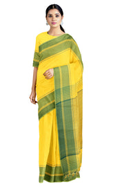 Yellow Saree with Green Border