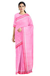 Pink Saree with Buti and Red Border