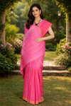 Pink and Magenta Saree with Orange Border