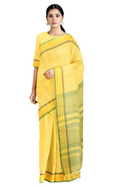 Yellow Saree with Green Border