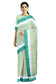 Sea Green Saree with Sky Blue Border