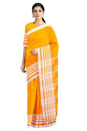 Honey Yellow Saree with Daisy White Border