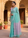 Green Saree with Pink Pallu