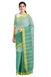 Light and Emerald Green Saree with Pear Green Border