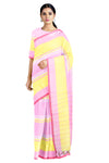 Multi Striped Saree with Red Border