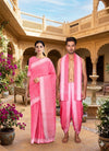 Magenta Couple Set with White Linings and Border