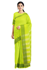 Lime Green Saree with Dark Green Border