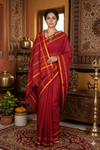 Maroon Saree with Yellow Linings and Border