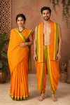Orange Couple Set with Yellow and Green Linings and Border