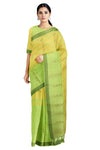 Lime Green and Yellow saree with Butis and Green Border
