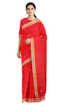 Red Saree with Buti and Multi Border