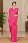 Magenta Saree with White Linings in Pallu