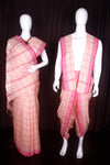 Peach Couple Set with Silver, Pink and Red Border and Checks