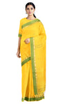 Lemon Yellow Saree with Buti and Goldan Zari Border