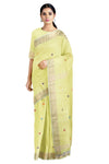 Yellow Saree with Multi Butis and Goldan Zari Border