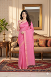 Magenta Saree with Golden Zari Border and Butis