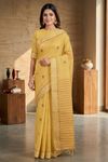 Goldan Yellow Saree with Butis and Goldan Zari Border